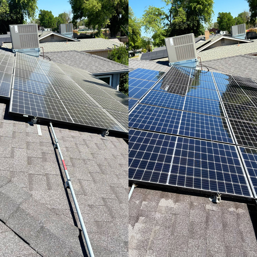 Solar Panel Deep Clean — before and after by Pure Pressure Pro Cleaning