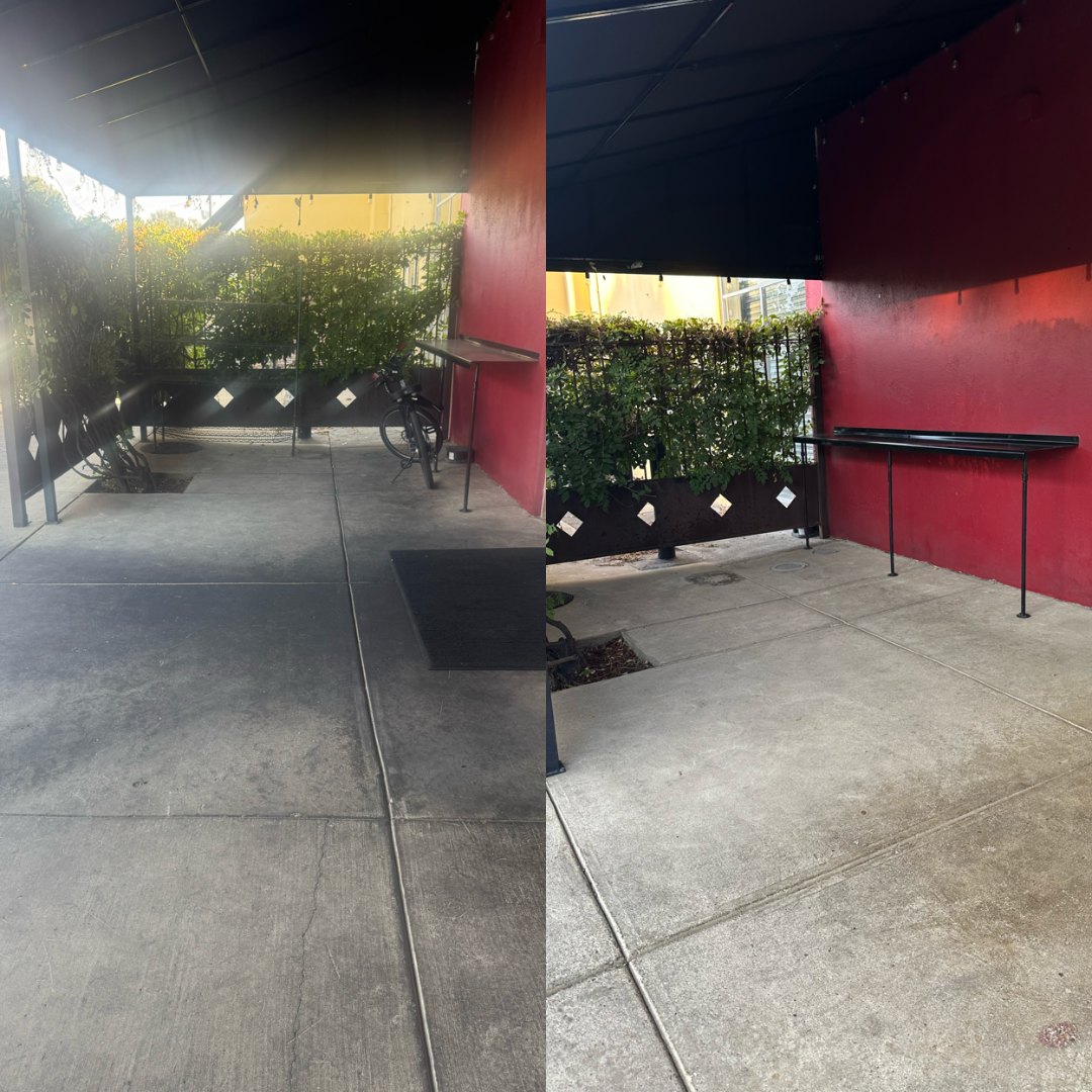 Commercial Walkway — before and after by Pure Pressure Pro Cleaning