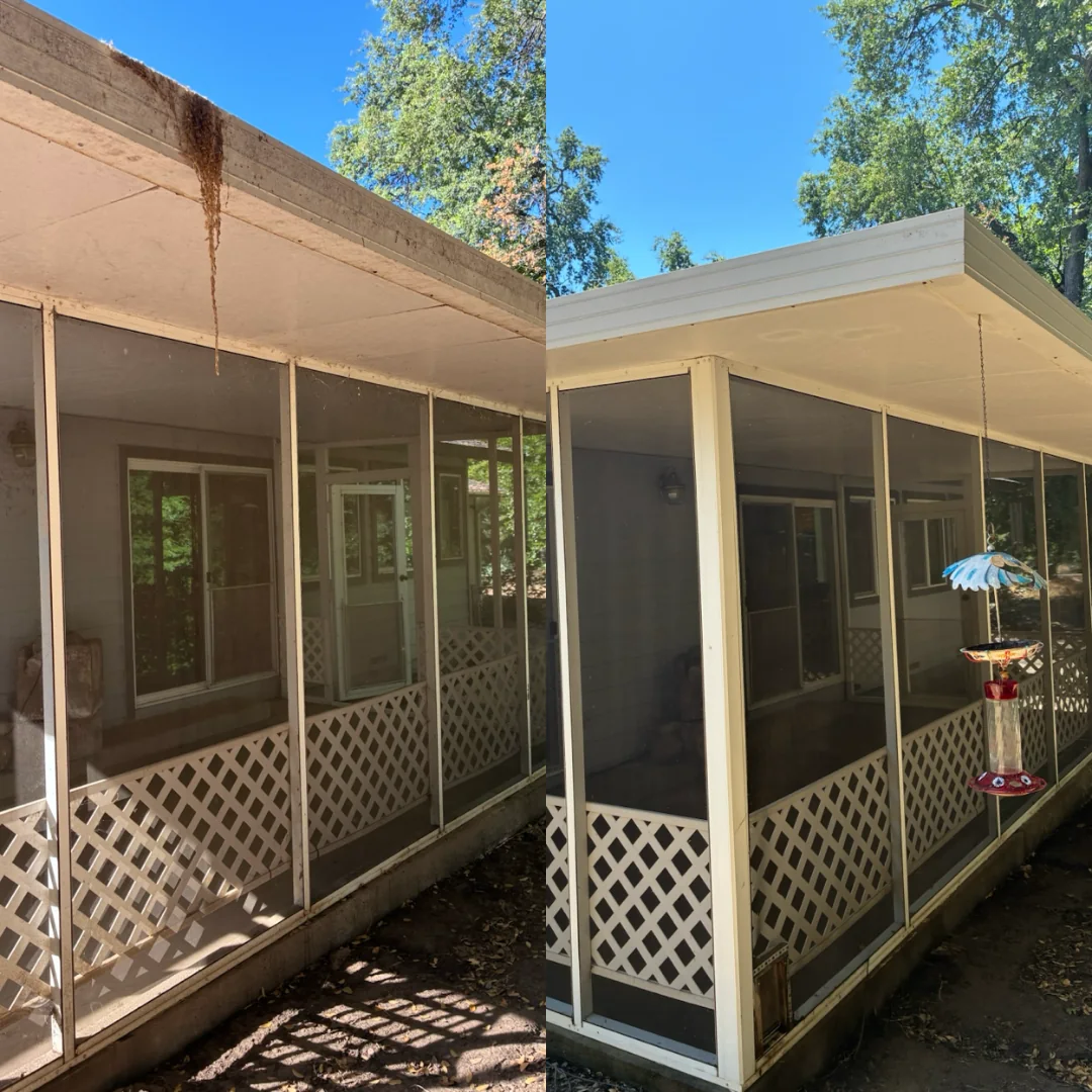 Screened Porch Refresh — before and after by Pure Pressure Pro Cleaning