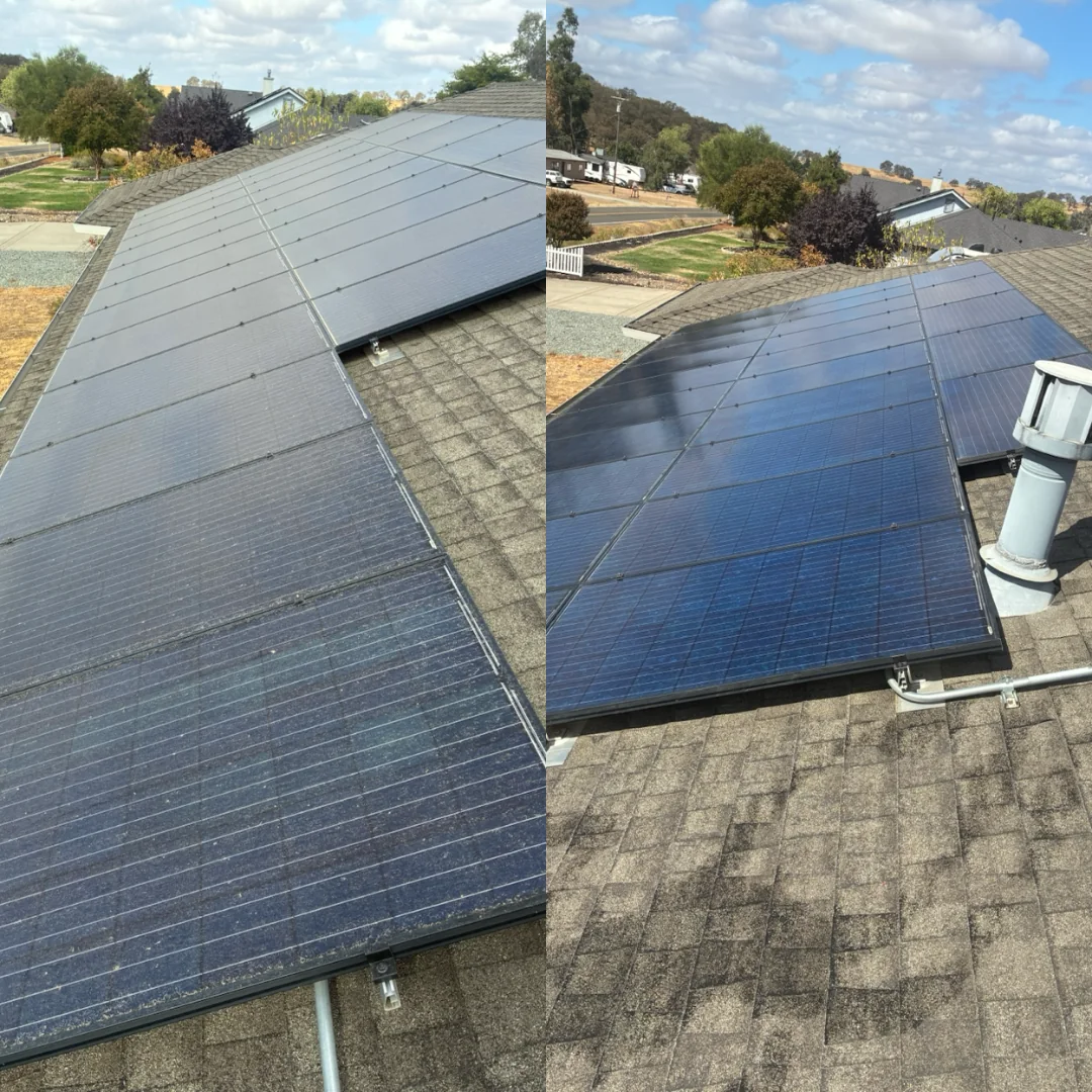 Neighborhood Solar Array — before and after by Pure Pressure Pro Cleaning